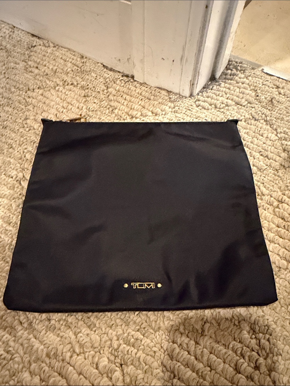 Tumi Black Nylon Clutch with Gold Accent - Picture 4 of 6
